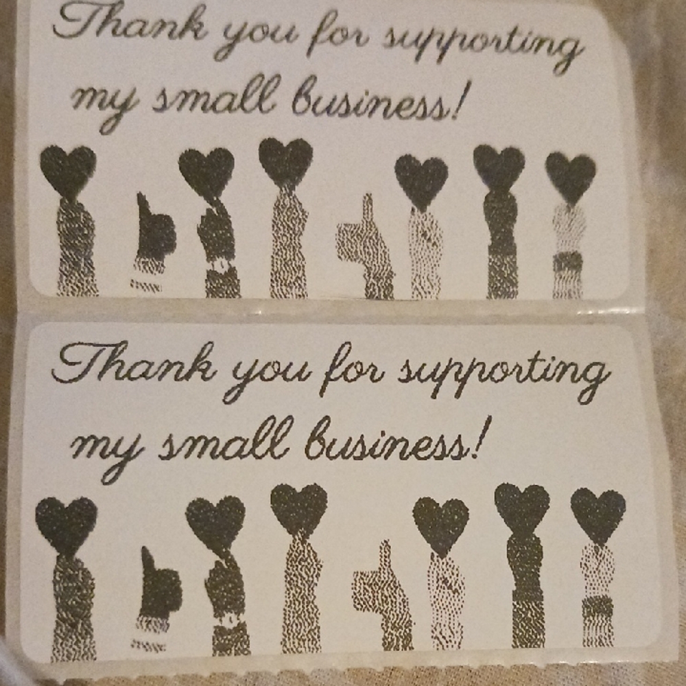 Thank You Stickers with Heart and Hand Design SET of 75
